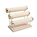 Monumen Étagère de rangement de montre 3 couches en or avec fond en bois, bracelet, étagère d'exposition pour bracelet, étagère d'exposition de bracelet de Joya Beige