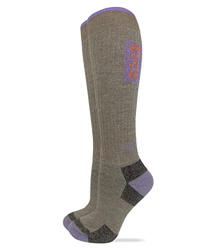 MUCK Boot Ladies Heavyweight Merino Wool Knee High Boot Socks 1 Pair Pack (Taupe/Lilac), Medium