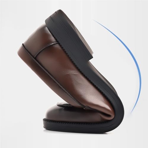 Dress Oxford Shoes for Men Top-Grain Leather Business Slip-on Round Toe Business Working Office Slip Resistant Low Top Rubber Sole Non Slip Shoe3