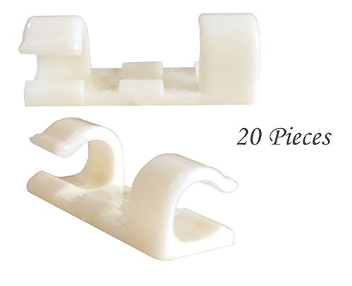 Porta Cables Clips Para Cables Autoadhesivo aacute mara de Tablero Autos Eescritorio de Oficina Peque Ntilde os Porta Cables Luces pl aacute stica para Administrar Cables Paquete de 20 Blanco