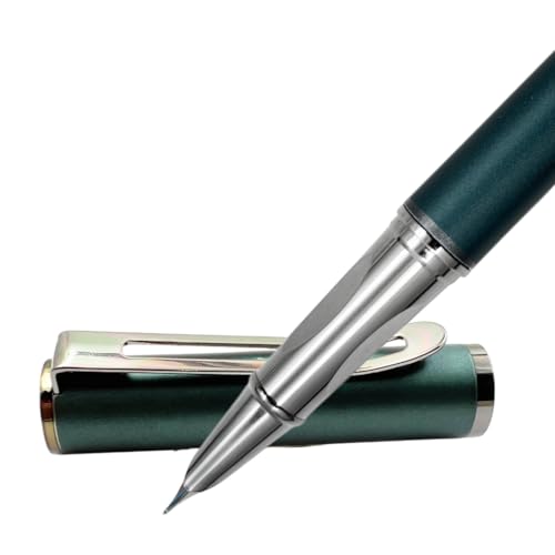 Image of PLUSPOINT Stainless Steel Fountain Pen Stunning Luxury Pen with Steel Finish, Iridium Nib, Pen Gift for Men & Women, Professional, Executive Office, Nice Designer Pens for kids