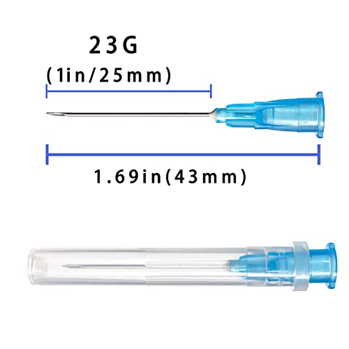 Image of 100Pack 23 Gauge 1 inch Needles Luer Lock Refilling Ink | Individually Packaged