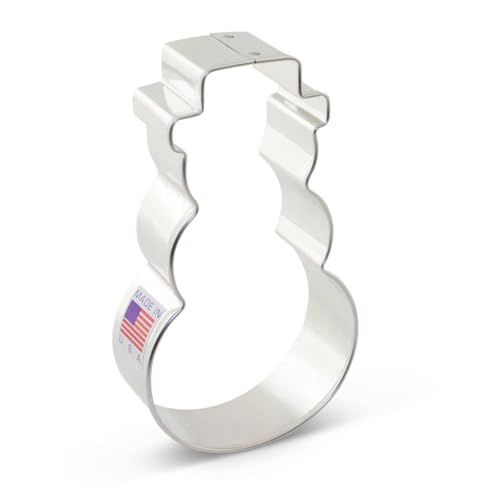 Image of Ann Clark Cookie Cutters Snowman with Hat Cookie Cutter, 4 inch Made in USA | Perfectly Large Size and Shape from America's Largest Cookie Cutter Maker, Food-Safe American Steel, Family Owned Since 1989