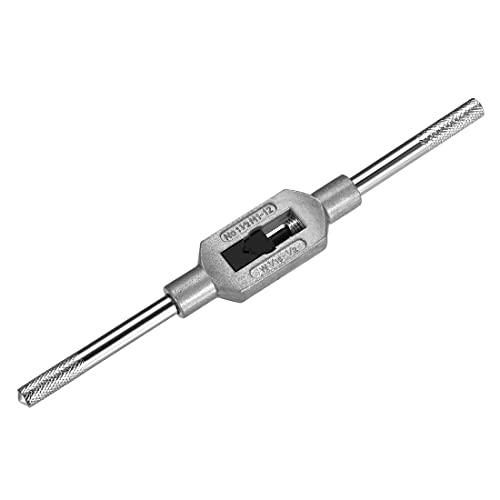 uxcell Adjustable Tap Wrench Handle, for Metric M1-M12 W1/16-1/2 Taps, Thread Tap Holder Reamer Hand Tapping Tool for Machinist Repair, Medium Carbon Steel Handle with Nickel Plated