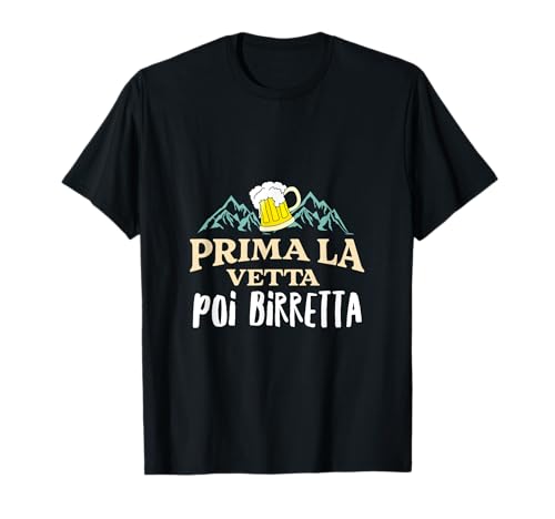 Frase Divertente Uomo Donna Montagna E Birra Maglietta