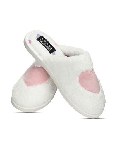 MeMoi Women's Multi Hearts Terry Slide Slippers