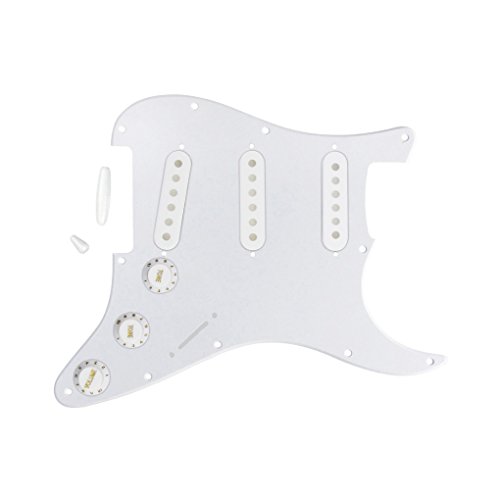 Fleor SSS Pickguard avec 52 mm (3 Pièces) Pickup couvertures/2t1 V Bouton de commande/Conseils pour Stratocaster Guitare de remplacement 1ply, white - Les Beatles, Paul McCartney, John Lennon, RIngo Starr, George Harrison Fleor SSS Pickguard avec 52 mm (3 Pièces) Pickup couvertures/2t1 V Bouton de commande/Conseils pour Stratocaster Guitare de remplacement 1ply, white – Image 3