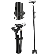 Gehstock Herren Gehstock Damen Gehhilfe für Senioren Mobility Stick Gehstock Rutschfester Faltbar...