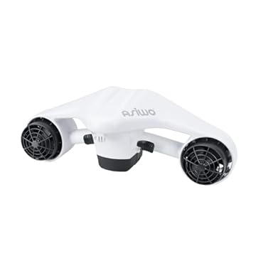 white shark underwater scooter