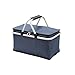 XSWLYY Kreatywny składany kosz piknikowy chłodziarka przenośny izolowany kosz piknikowy torba łatwa do przechowywania kompaktowa konstrukcja (kolor: Granatowy, rozmiar: 48 * 28 * 24 cm)