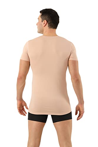 Functional Coolmax® Cotton Undershirt v-Neck Short Sleeves Invisible Beige4