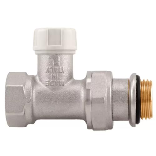 Schläfer 0928500 | accessori - Valvola Detentore Dritto Attacco Femmina 1/2 pollice per Termosifoni, Valvola Universale del Calorifero e Termoarredo, Connessione standard (DN15) in Ottone Nichelato