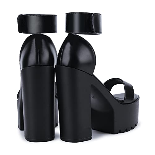 OCHENTA Womens Fashion Platform Sandals Chunky Heels Lug Sole Block High Heel Comfortable Sexy Heels4