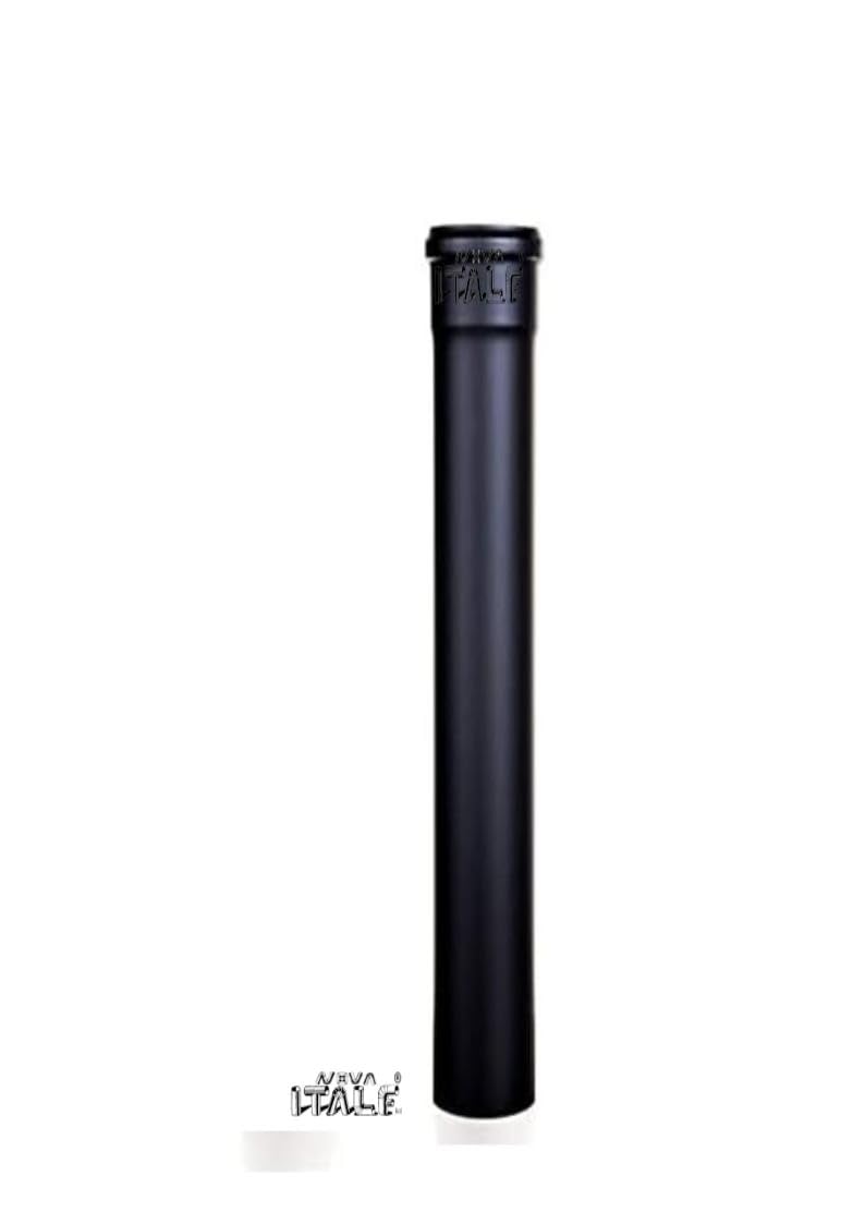 Tubo scarico pellet NERO Lineare Diametro 80 mm CM 25 50 100 NERO per canna fumaria (D 80mm H1000 PZ1)