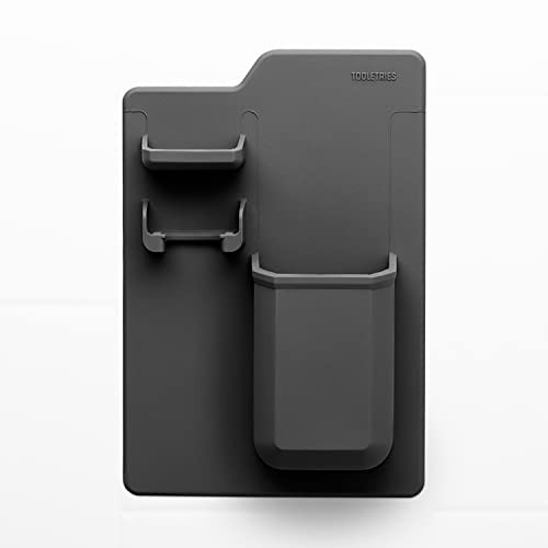 TOOLETRIES The Harvey Toothbrush & Razor Holder - Silicone Shower Organizer, Toiletries & Toothbrush Holder for Shower, Bathroom Accessory - Silicone-Grip Technology, Removable & Reusable - Charcoal