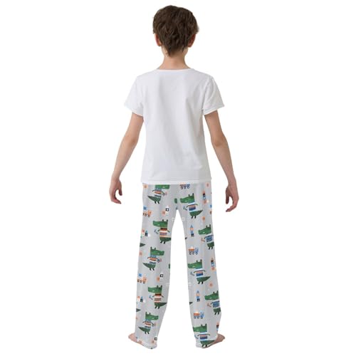 Gator and Car Boys Long Pants Soft Trousers Elastic Waist Kids Lounge Bottoms with Pockets S-XL3