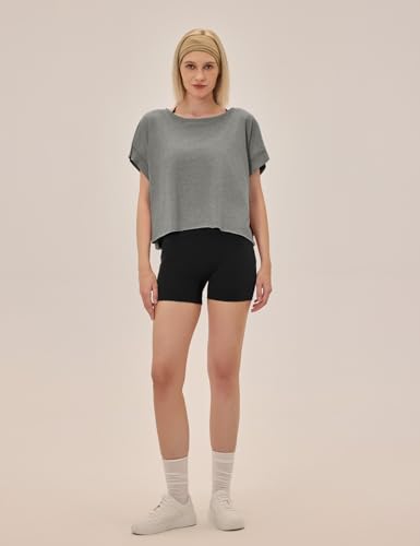 Image of UNIANKIYA Open Back Workout Tops for Women Loose Fit Athletic Crop Tee Short Sleeve Gym Running Yoga Shirt