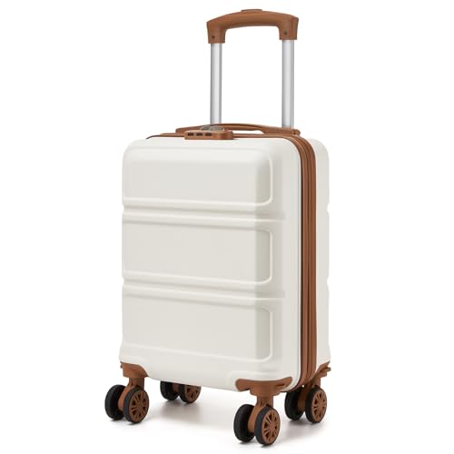 Kono Maleta Cabina 40x30x20 cm con Ruedas Desmontables - ABS+PC para Equipaje de Mano, Cumple con Ryanair, Vueling e Iberia Express (Crema Claro) Kono Maleta Cabina 40x30x20 cm con Ruedas Desmontables - ABS+PC para Equipaje de Mano, Cumple con Ryanair, Vueling e Iberia Express (Crema Claro)