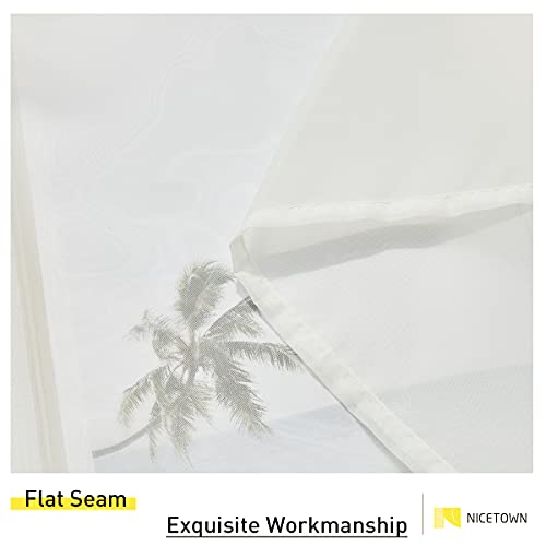 NICETOWN Outdoor Sheer Curtain for Patio Waterproof, Detachable Sticky Tab Top Elegant Sheer Panel Lightweight Drape for Pergola with Rope Tieback, 1 Panel, W54 x L84, Beige - Image 6