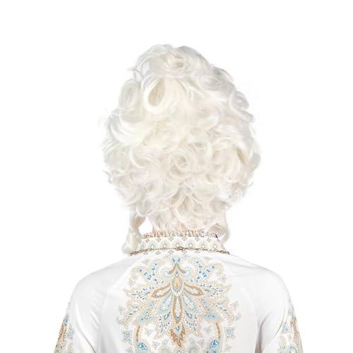 platinum blonde wig short curly blonde beehive wig queen cosplay halloween costume wigs for women