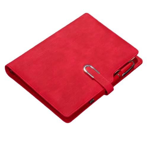 Bloc-notes à feuilles mobiles A5 rouge rechargeable à anneaux souples