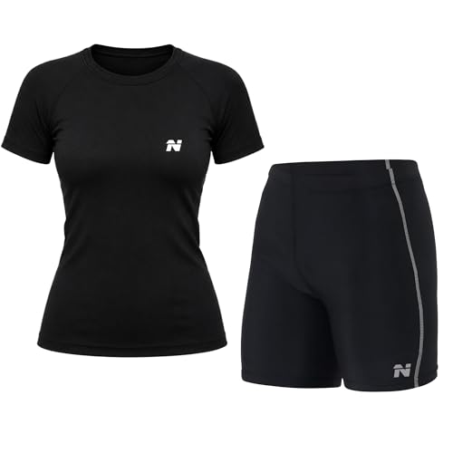 Image of NINQ Sports Set for Women with Half Compression Set | Half Sleeve T-Shirt With Skin Tight for Swimming, Gym, Cycling & Workout