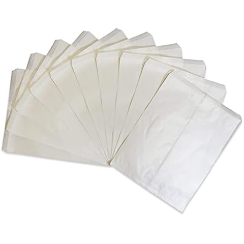 CuteBox 200pc White Flat Paper Gift Bags (10" x 13") for Merchandise, Crafts, Party Favors, Retail, Handmade Goods, Arts and Crafts, Outdoor Events, Holidays, Weddings Cover