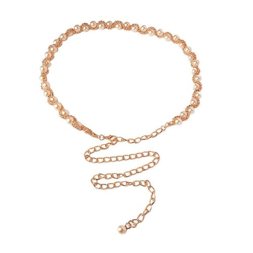 Women's Skinny Chain Belt Fashion Belt Buckle Beaded Holographic Elegant Casual Adjustable Belts