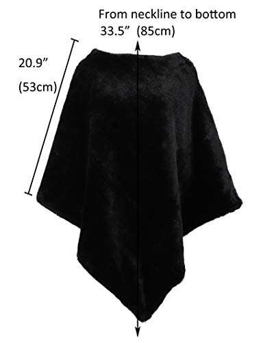 LA CARRIE Women's Faux Fur Poncho Cape Shawl Winter Warmer Open Front Blanket Wrap3