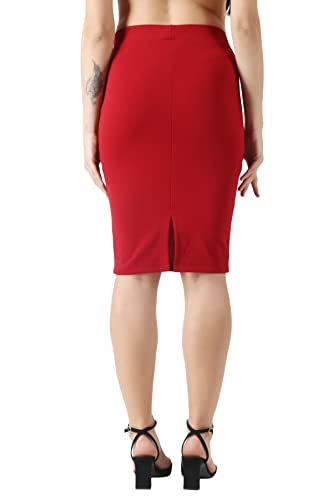Image of POPWINGS Casual Solid Pencil Skirt for Women || Semi-Formal Office Wear Knee-Length Skirt for Women || Stylish Mini Skirt for Women || Summer Pencil Skirt for Women