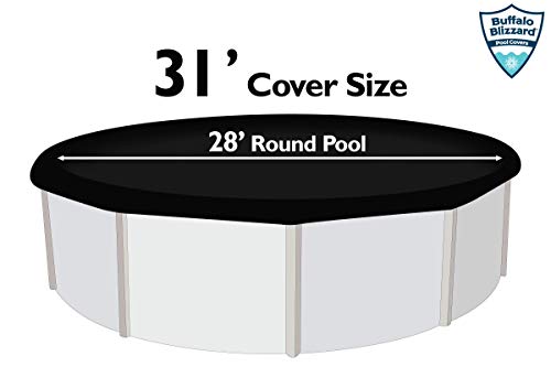 Buffalo Blizzard Economy Winter Cover For 28-Foot Round Above-Ground Swimming Pools | Blue/Black Reversible | All Covers Include 3-Feet Of Overlap Material For Secure Installation To Measure 31-Feet #TOP3