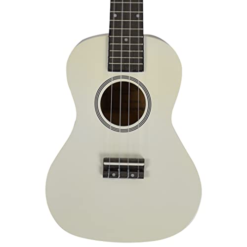 Image of Vault UK-003 Concert Colourful Ukulele 23 Inch with Gig Bag - White