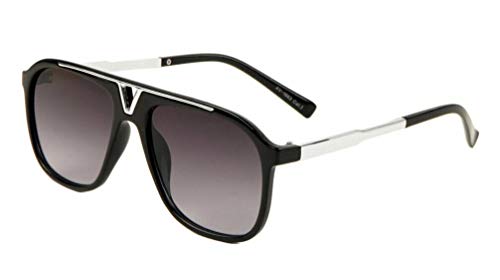 Deniro Metal & Plastic Flat Top Hip Hop Aviator Sunglasses