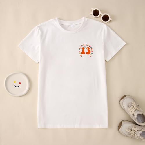 Image of CM C&M WODRO in My Official Teenager Era Shirt for Girls 13th Birthday Party T-Shirt Kids 13 Year Old Short Sleeve Tee Tops