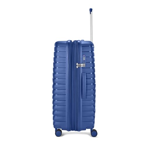 Skybags Float Max 76 Cms Large Check-in Polypropylene Hardshell Sided Luggage/Suitcase/Inline Expandable Trolley Bag- Blue