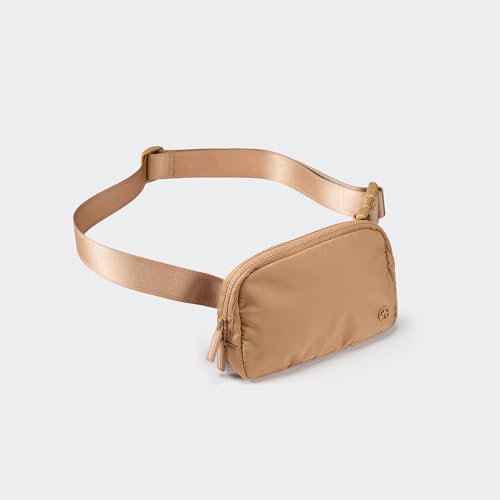 Image of Pander Two Way Zipper Fanny Pack Nylon Everywhere Belt Bag for Women, Water Repellent Waist Packs, Crossbody Bags with Adjustable Strap (Caramel Brown).