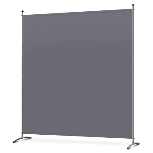 Angel Living Biombo Grande de 1 Panel, Decoración Elegante, Separador de Ambientes, Divisor de Habitaciones, 163X180 cm (Gris)