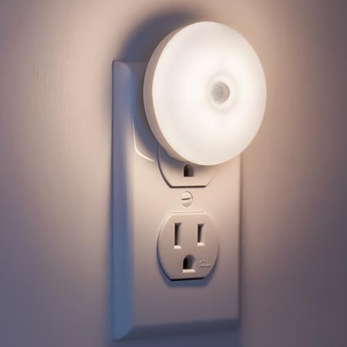 LED Motion Sensor Night Light, Sensor Night Light Plug in, Motion Nightlight Plug into Wall, Energy Efficient, Cool White Night Light for Bathroom, Bedroom, Kitchen, Hallway, Stairway, 2 Pack