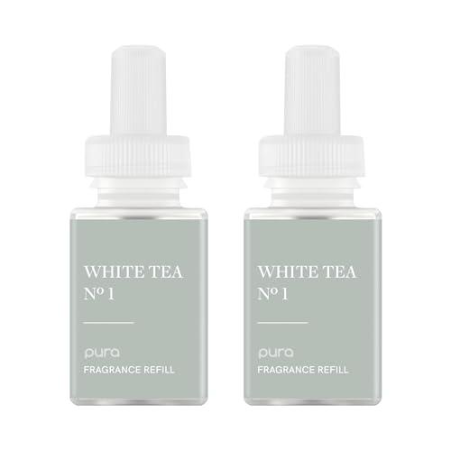 PuraHome Scent Refill - Smart Air Diffuser - Up to 120-Hours of Luxury Fragrance per Refill - Home Essential - Clean & Safe Diffuser Fragrance - 2 Pack, White Tea No. 1