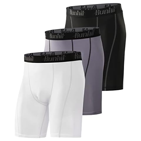 Runhit Compression Shorts for Men,Mens Underwear Spandex Shorts Workout Running Medium Cover