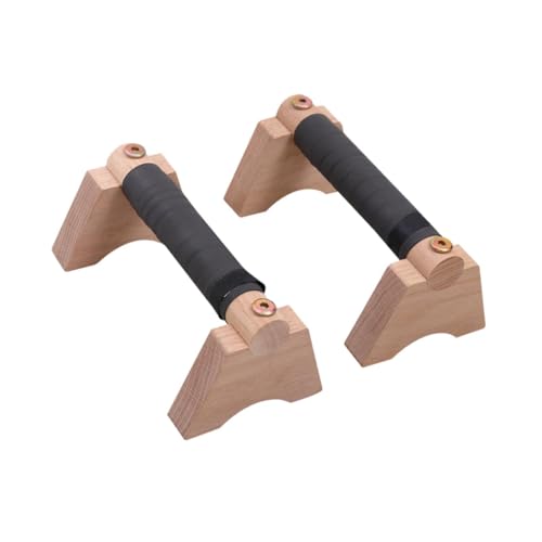 Colaxi 2X Wood Push up Bar Parallettes Bar for Men Women Anti Slip Stable Sturdy Push up Handles Pushup Stands for Home Gym Exercise, Khaki L