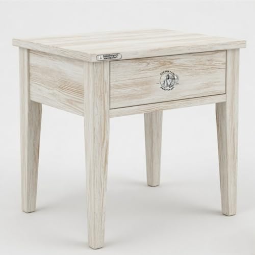 Image of Sheesham Wood Allure Bedside Table for Bedroom & Living Room | Solid Wood Nightstand with Storage Drawer and Open Shelf | Modern End Table