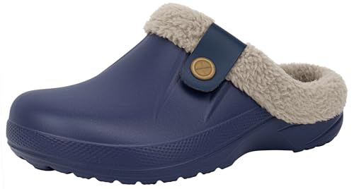 6 Mejores zapatillas para estar en casa para hombres. 16 ChayChax Mujer Hombre Invierno Zuecos Forrados con Forro Caliente...