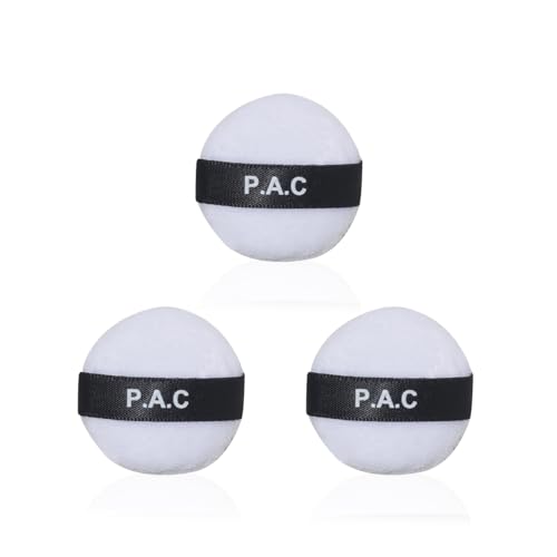 Image of PAC Mini Cotton Puff (Round) (White) (3 Pc) | Premium Quality, Highly Absorbent, Breathable Material, Grip Band, Controlled Hold, Moldable & Flexible