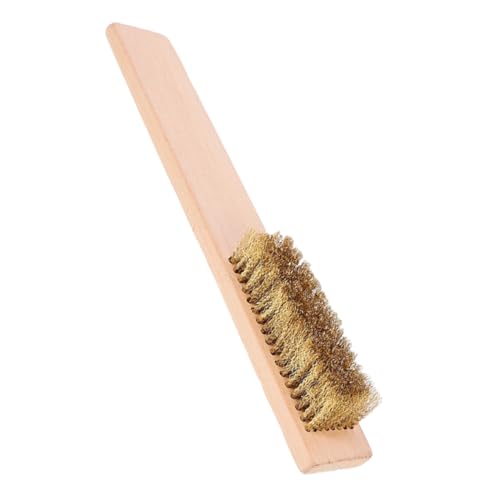 GOOHOCHY Ski Cleaning Brush Snowboard Wax Brush for Snowboarding Skiing Wooden Handle Copper Wire