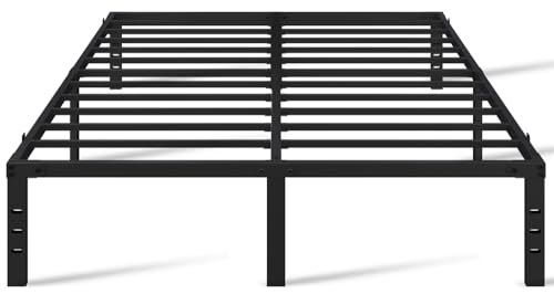 Yaheetech 14 Inch Tall Metal Bed Frame Queen Platform Bed Frame with Storage Space,Sturdy Slat Support,Easy Assembly,No Box Spring Needed,Black