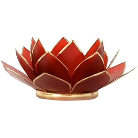 Om Gallery Gemstone Lotus Tealight Holder, Ruby Cover