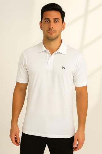 Image of Force NXT Men's Premium Microfiber Fabric Solid T-Shirt | Polo Neck Half-Sleeves T-Shirt for Men | Label Free with Anti-Static for Daily Uses