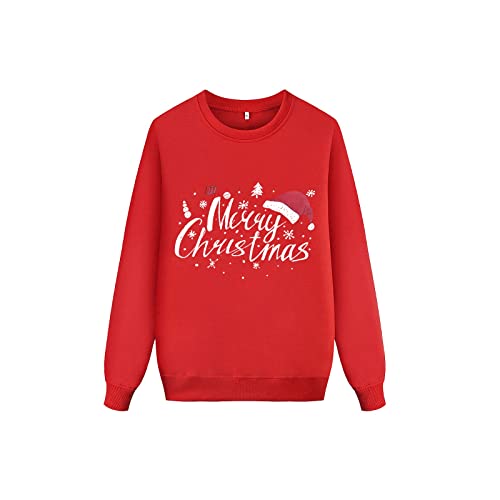 Famzuneu weihnachtspullover kleiner hund, Weihnachtspulli Familie Set Lustig Damen Herren Kinder Weihnachtspullover Partner Rundhals Winterpullover Pärchen Sweatshirt Rudolph Sweater