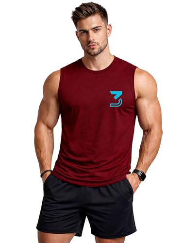 Image of 3Colours RGB Fitness Designer Gym Stringer Vest, Gym Vest, Racer Y Back, Sports Tank Tops, Sando for Men C Cut-3 Logo
